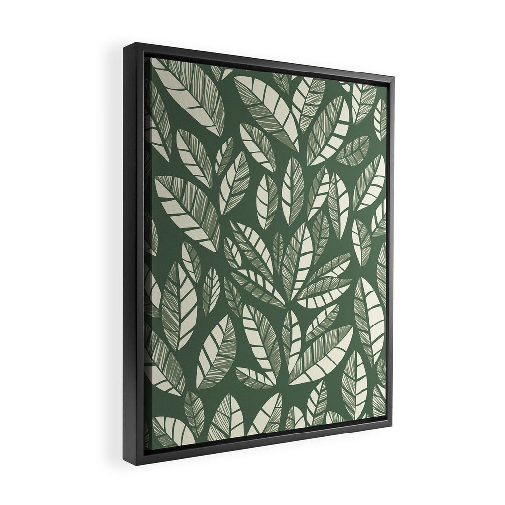 Wildlife Safari Laeves green Framed Canvas Print Gallery Image 2