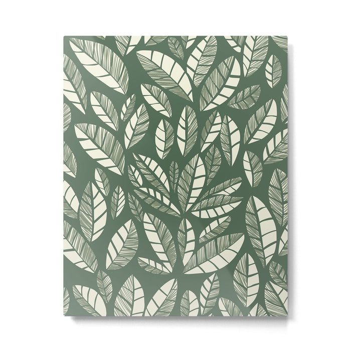 Wildlife Safari Laeves green Metal Print Gallery Image 1