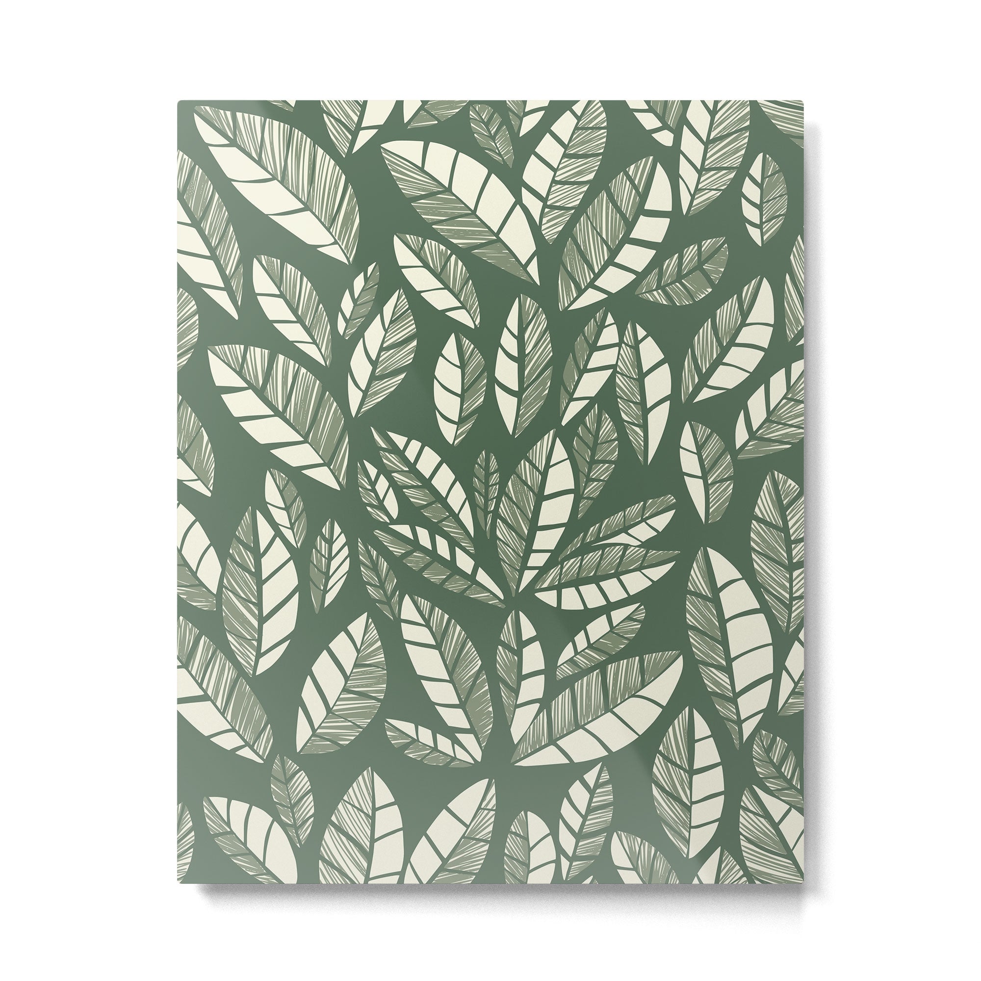 Wildlife Safari Laeves green Metal Print Gallery Image 6