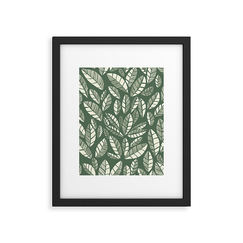 Wildlife Safari Laeves green Framed Art Print Gallery Image 6