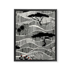 Wildlife Safari Savannah black ´n white Framed Canvas Print Gallery Image 8