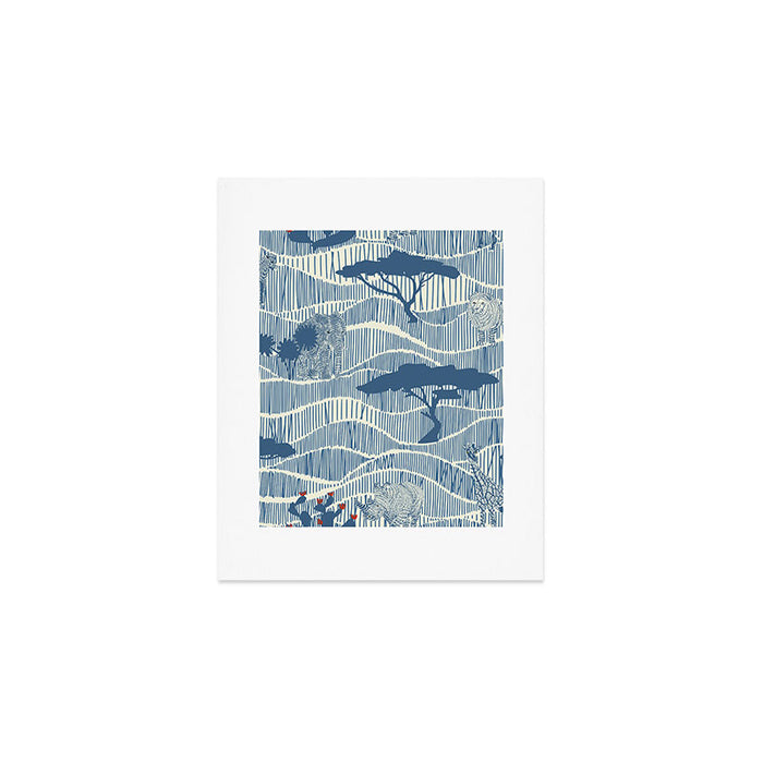 Wildlife Safari Savannah blue Art Print Gallery Image 1