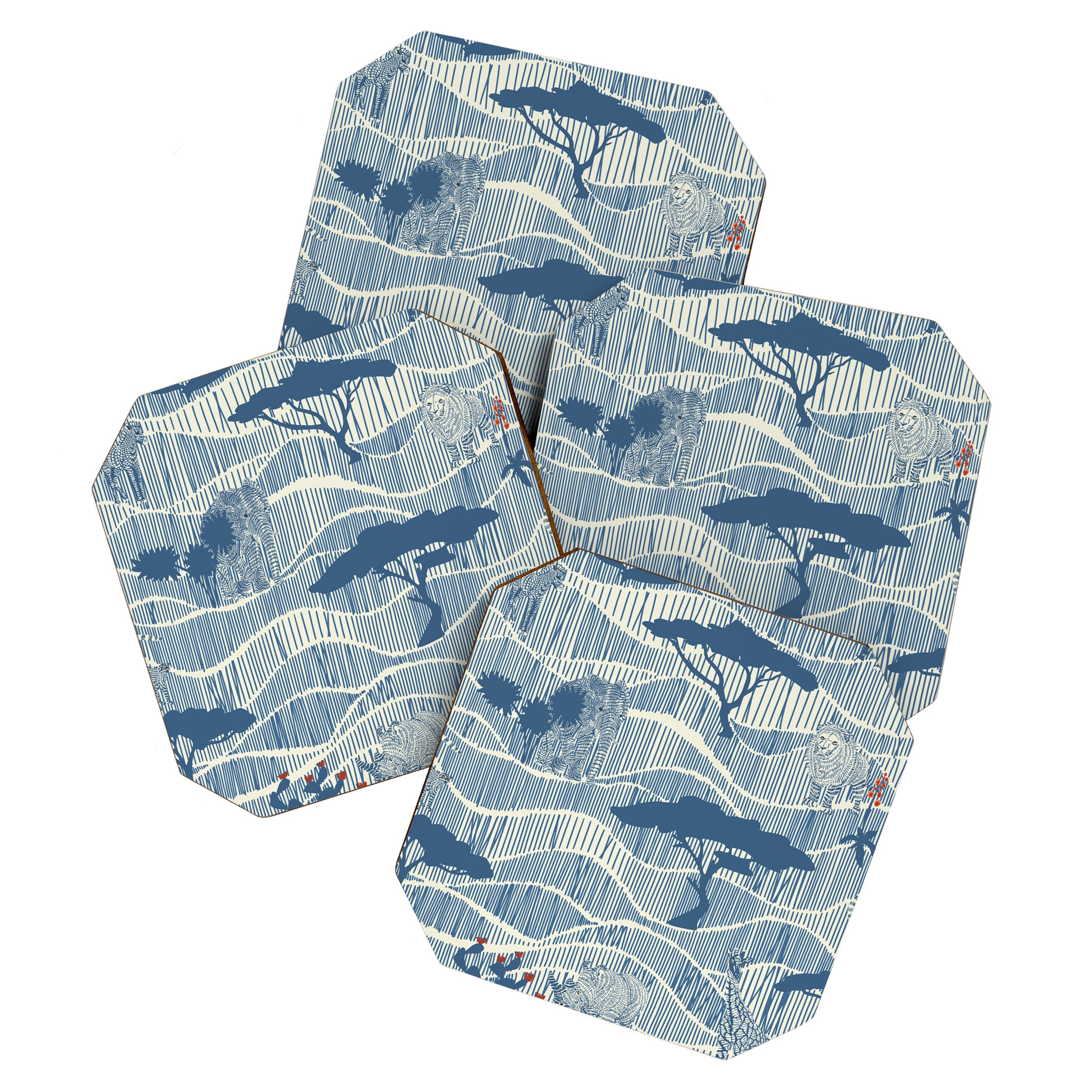 Wildlife Safari Savannah blue Coaster Gallery Image 1