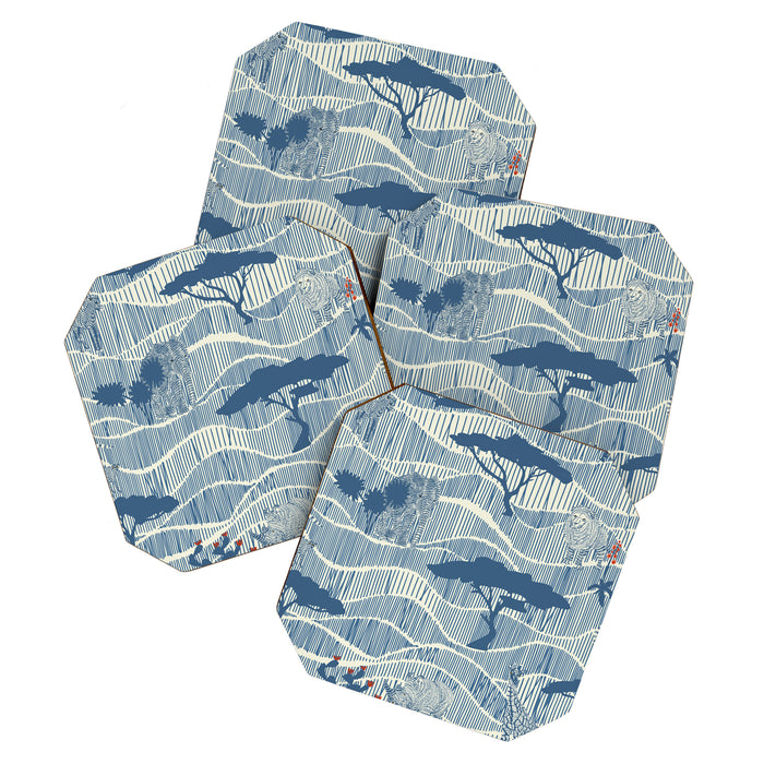Wildlife Safari Savannah blue Coaster Gallery Image 1