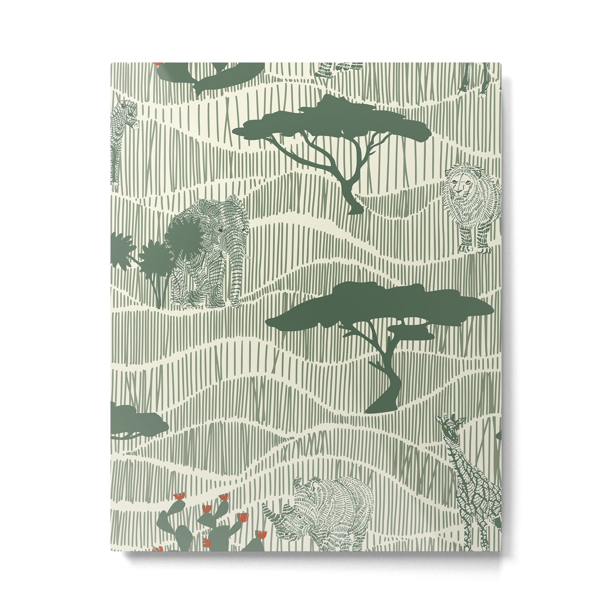 Wildlife Safari Savannah green Metal Print Gallery Image 6