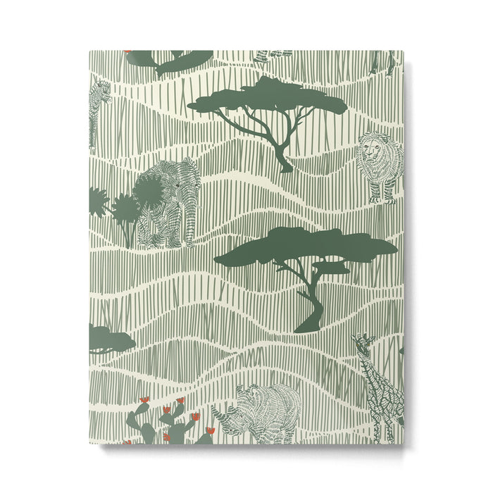 Wildlife Safari Savannah green Metal Print Gallery Image 1