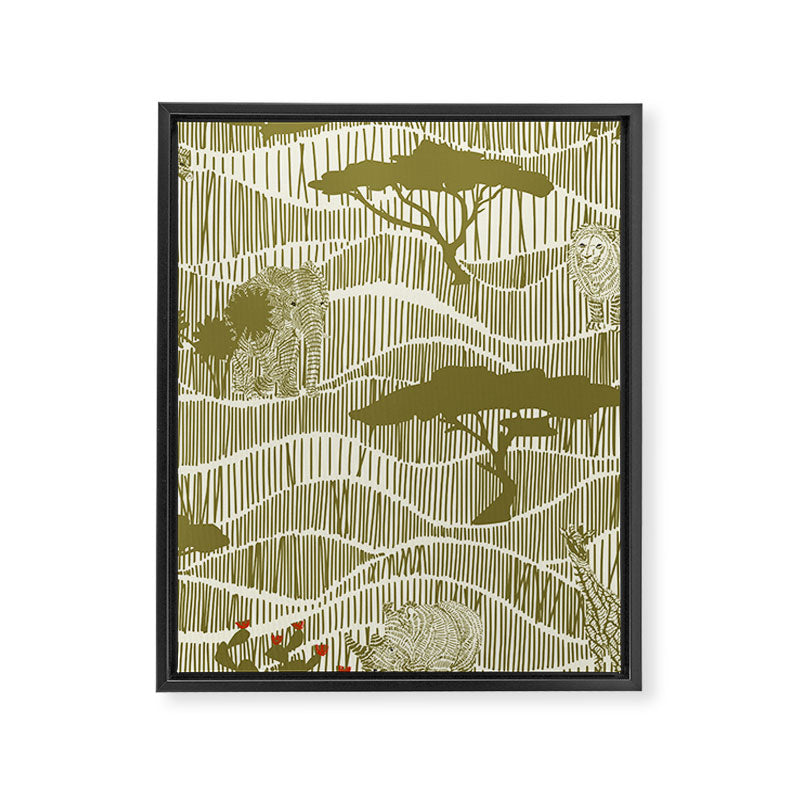 Wildlife Safari Savannah moss Framed Canvas Print Gallery Image 8