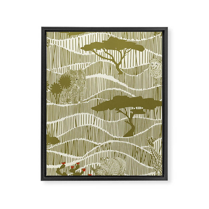 Wildlife Safari Savannah moss Framed Canvas Print Gallery Image 1