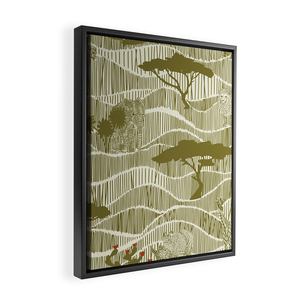 Wildlife Safari Savannah moss Framed Canvas Print Gallery Image 2