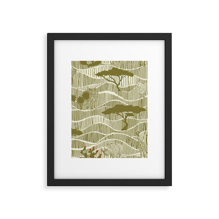 Wildlife Safari Savannah moss Framed Art Print Gallery Image 1