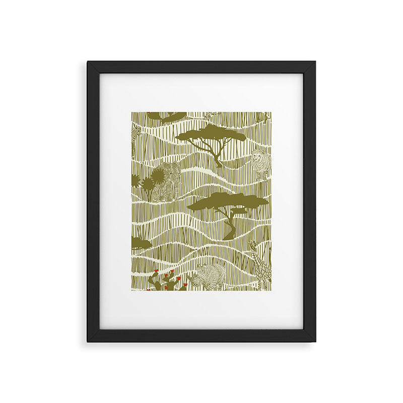 Wildlife Safari Savannah moss Framed Art Print Gallery Image 6