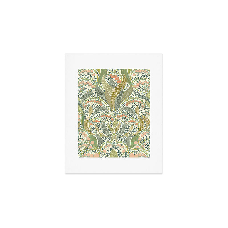 William Morris style lily of the valley light Art Print Gallery Image 1