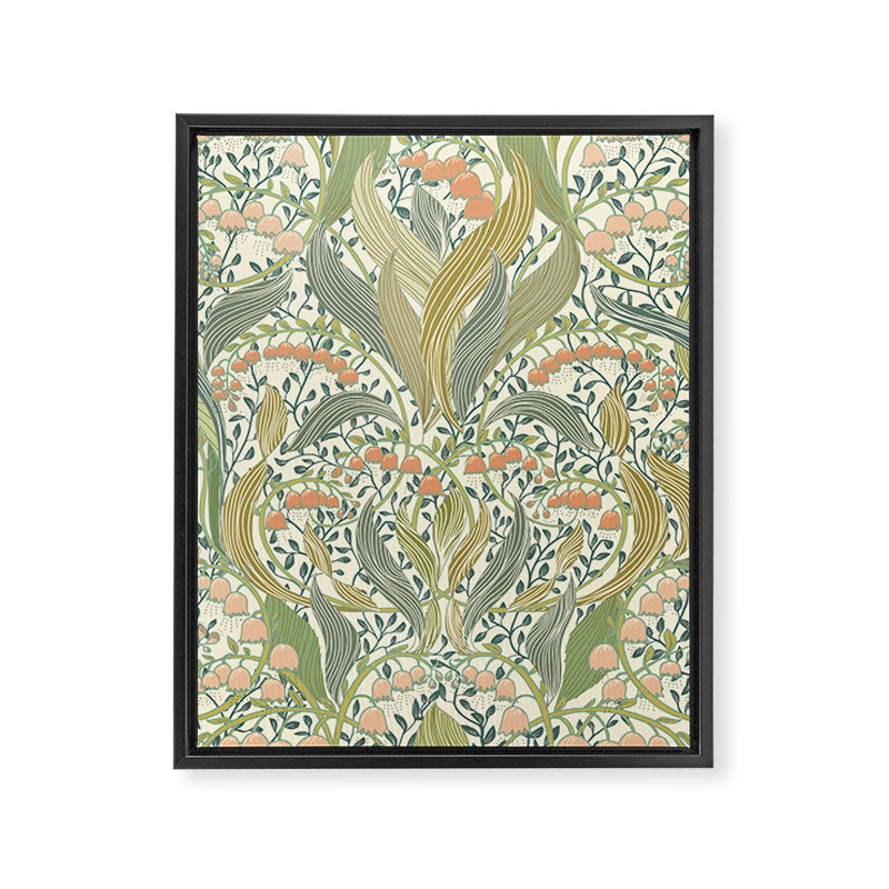 William Morris style lily of the valley light Framed Canvas Print Gallery Image 6