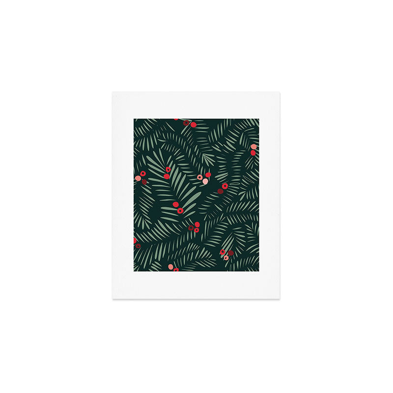 winter christmas time green fir branches Art Print Gallery Image 1