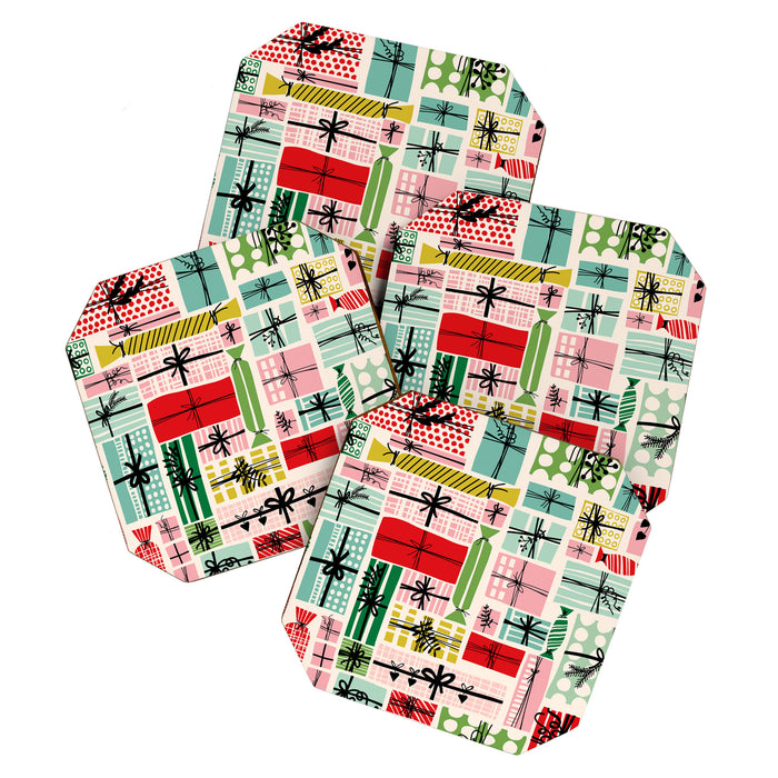 Wobbly pile of Christmas presents Coaster Gallery Image 1