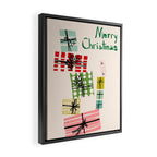 Wobbly pile of Christmas presents Framed Canvas Print Gallery Image 2