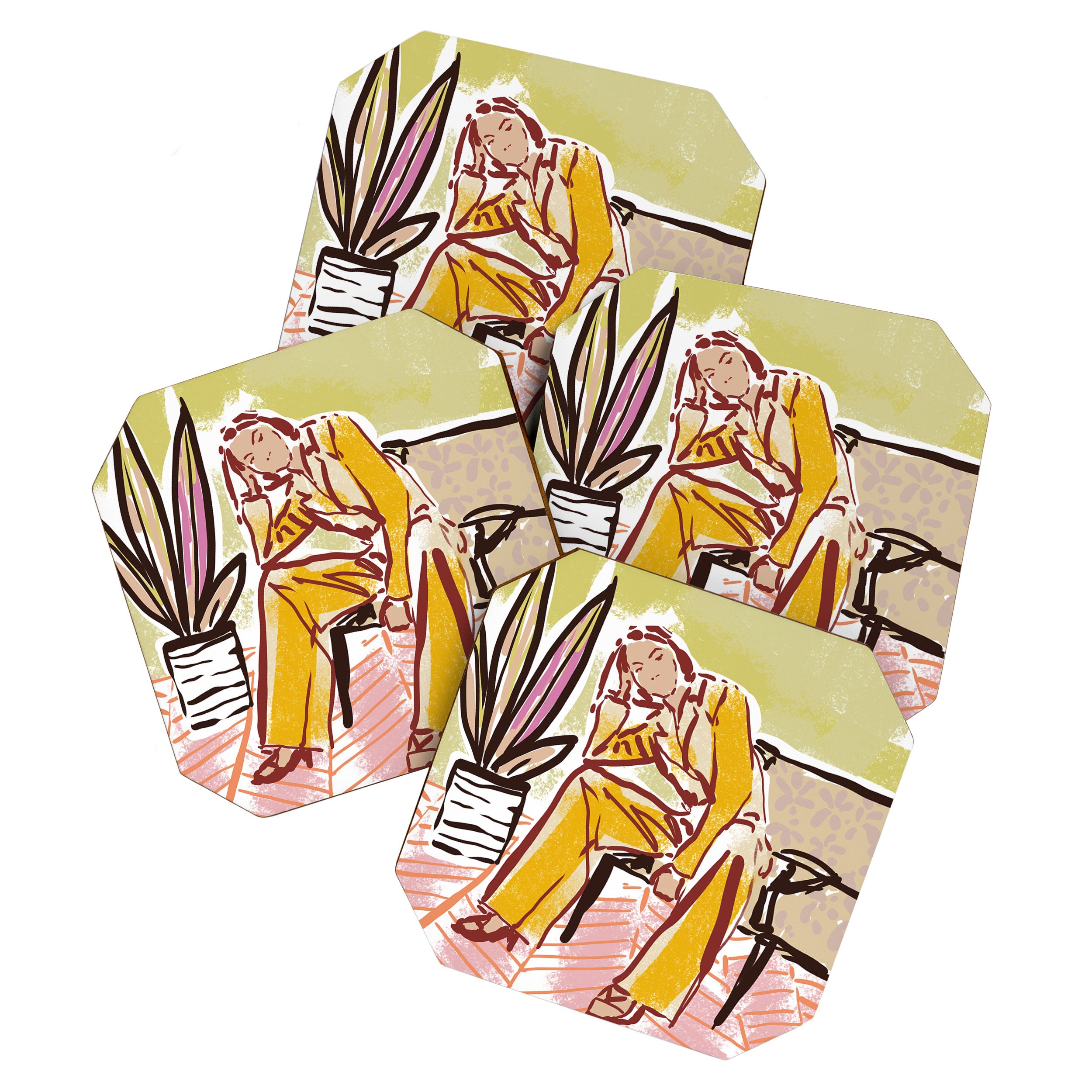 Woman sitting on sofa Coaster Gallery Image 1