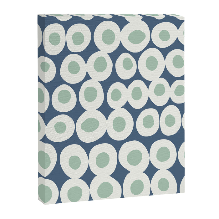 Wonderful bold dots blue and mint Canvas Print Gallery Image 1