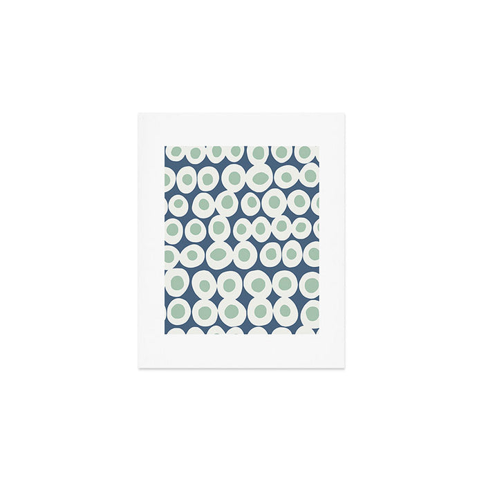 Wonderful bold dots blue and mint Art Print Gallery Image 1