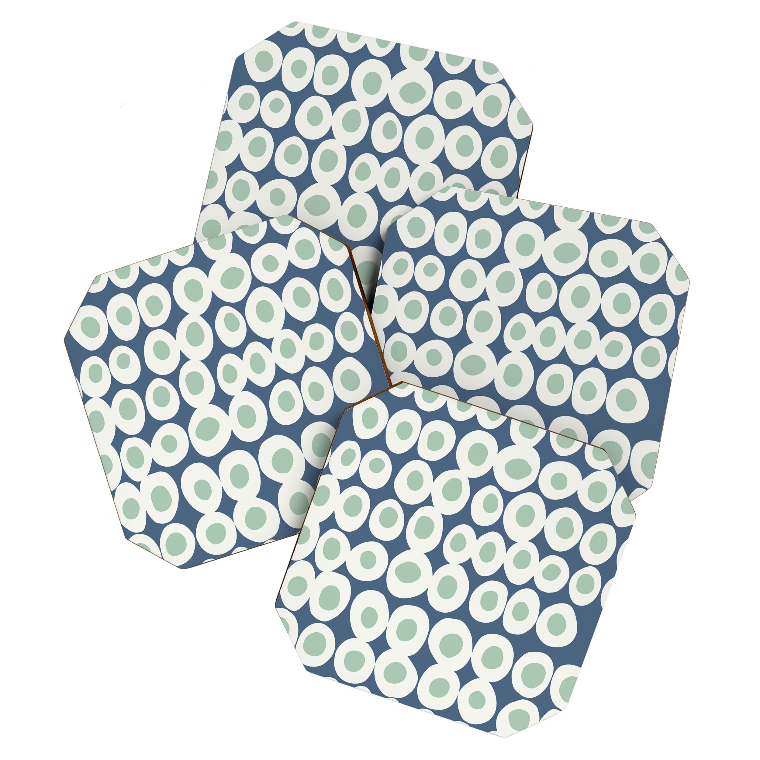 Wonderful bold dots blue and mint Coaster Gallery Image 1