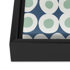 Wonderful bold dots blue and mint Framed Canvas Print Gallery Image 3