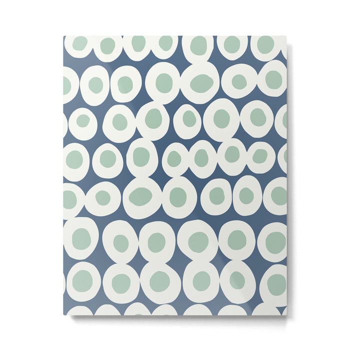 Wonderful bold dots blue and mint Metal Print Gallery Image 1