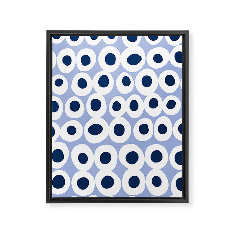 Wonderful bold dots blue Framed Canvas Print Gallery Image 6