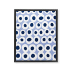 Wonderful bold dots blue Framed Canvas Print Gallery Image 6