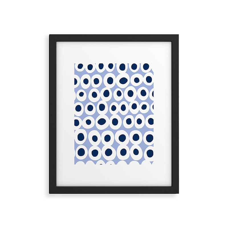 Wonderful bold dots blue Framed Art Print Gallery Image 5