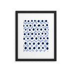 Wonderful bold dots blue Framed Art Print Gallery Image 5
