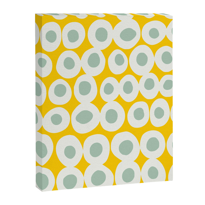 Wonderful bold dots yellow and mint Canvas Print Gallery Image 1