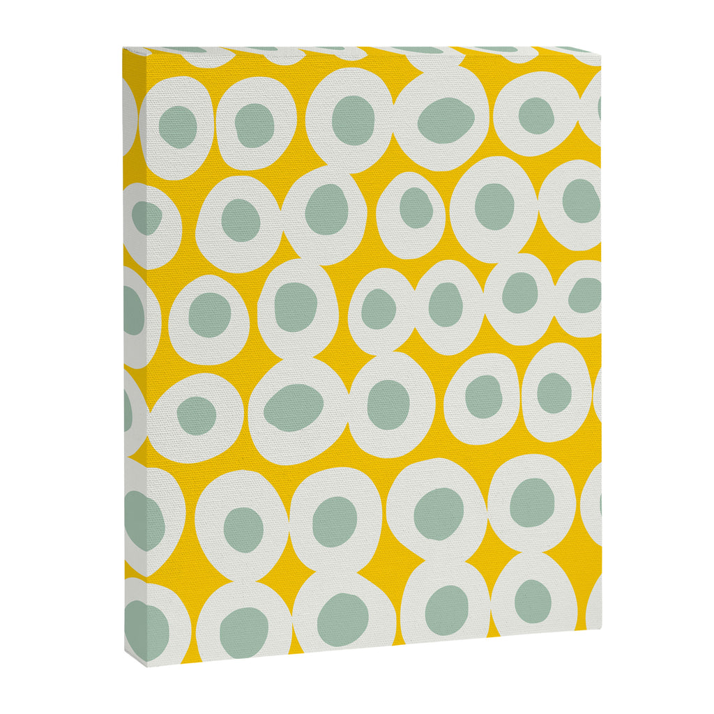 Wonderful bold dots yellow and mint Canvas Print Gallery Image 6