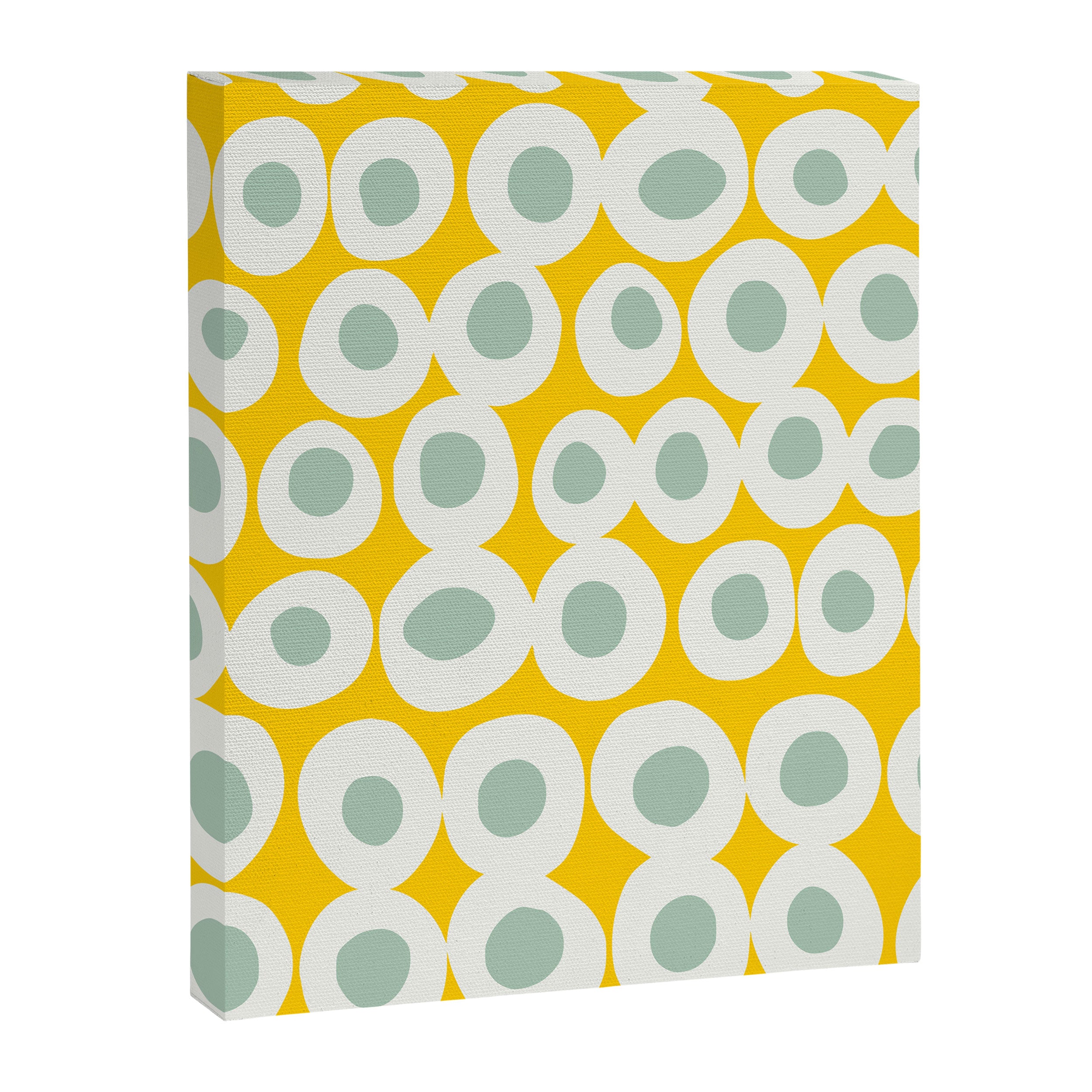 Wonderful bold dots yellow and mint Canvas Print Gallery Image 6