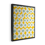 Wonderful bold dots yellow and mint Framed Canvas Print Gallery Image 2