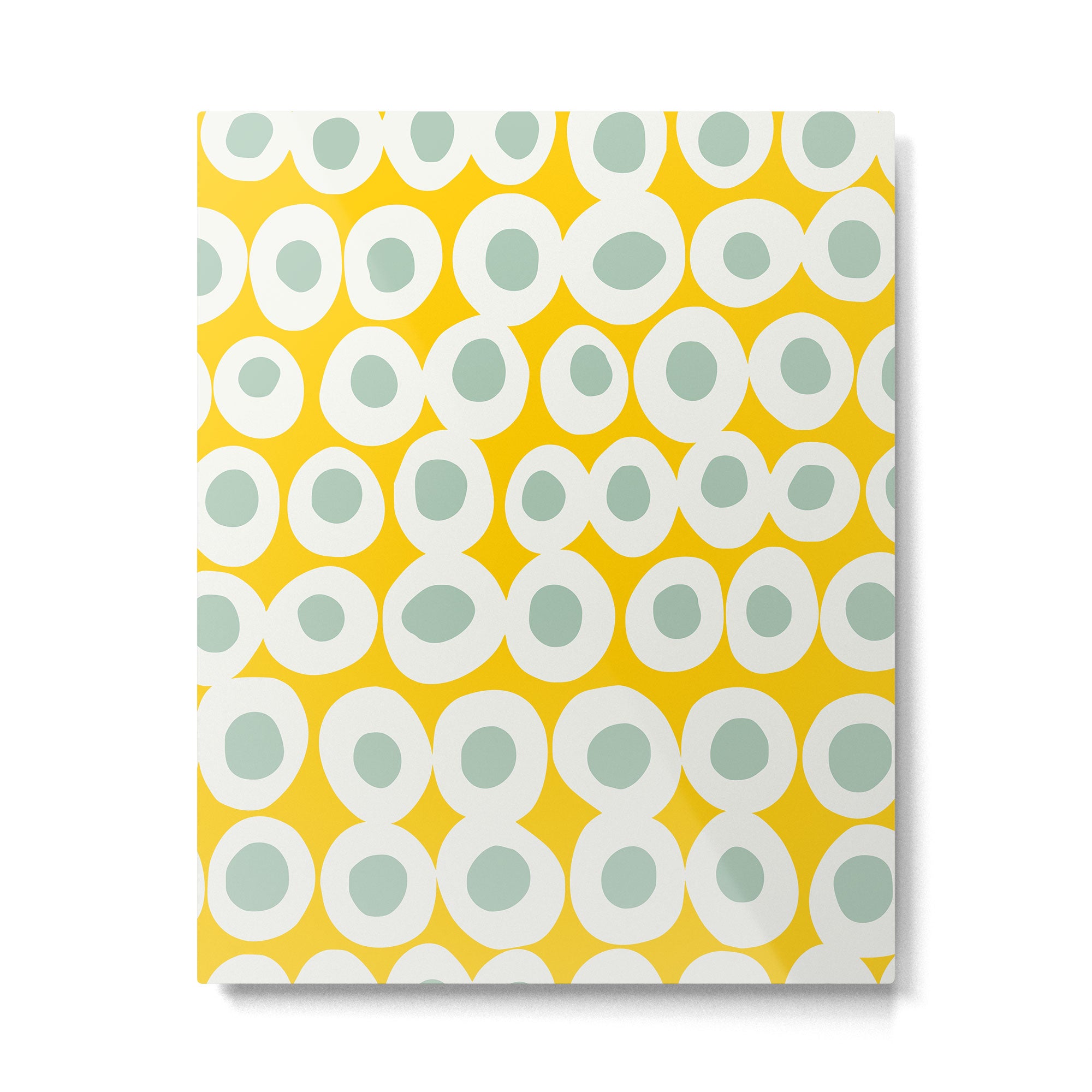 Wonderful bold dots yellow and mint Metal Print Gallery Image 4