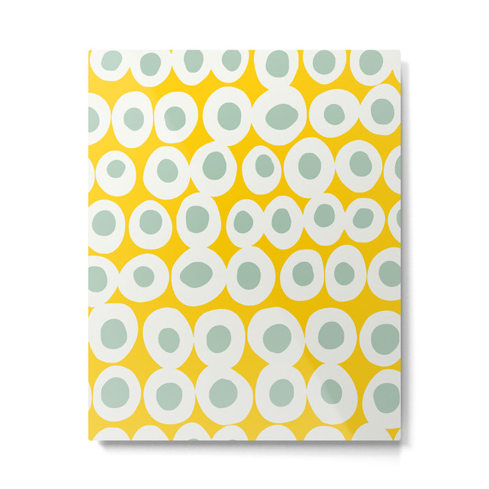 Wonderful bold dots yellow and mint Metal Print Gallery Image 1