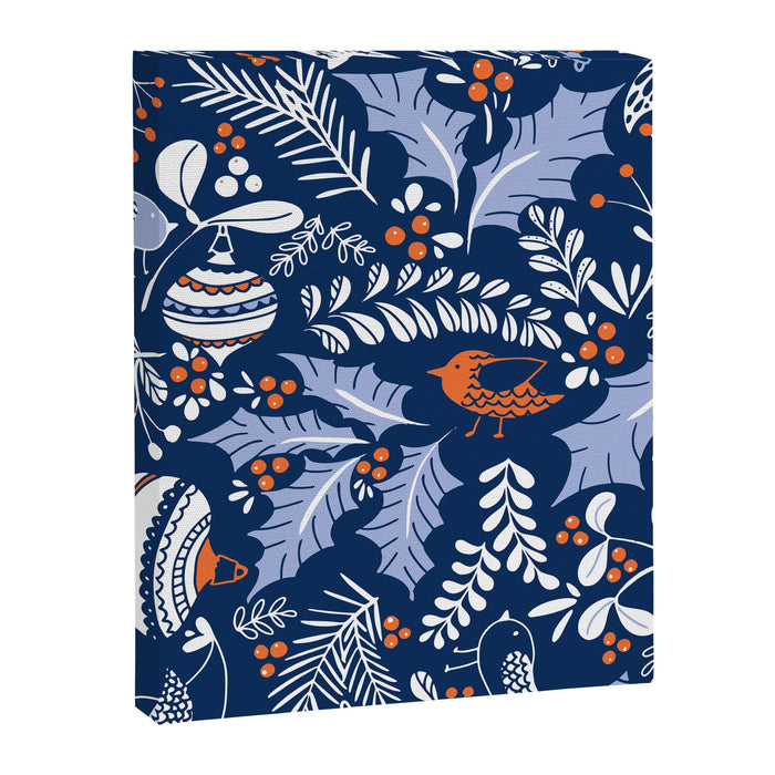 Wonderful ditsy holiday joy blue Canvas Print Gallery Image 1