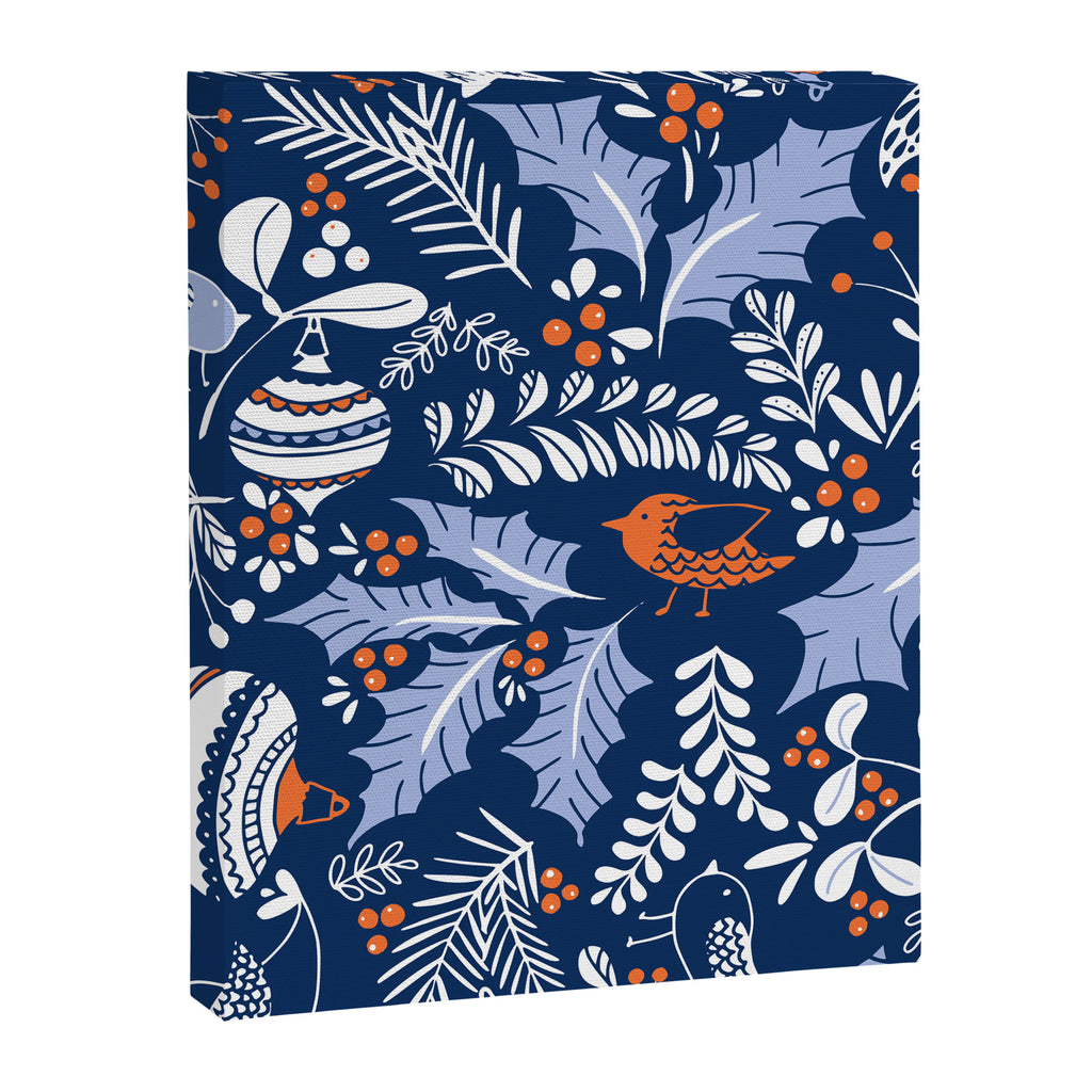 Wonderful ditsy holiday joy blue Canvas Print Gallery Image 6