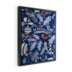 Wonderful ditsy holiday joy blue Framed Canvas Print Gallery Image 2