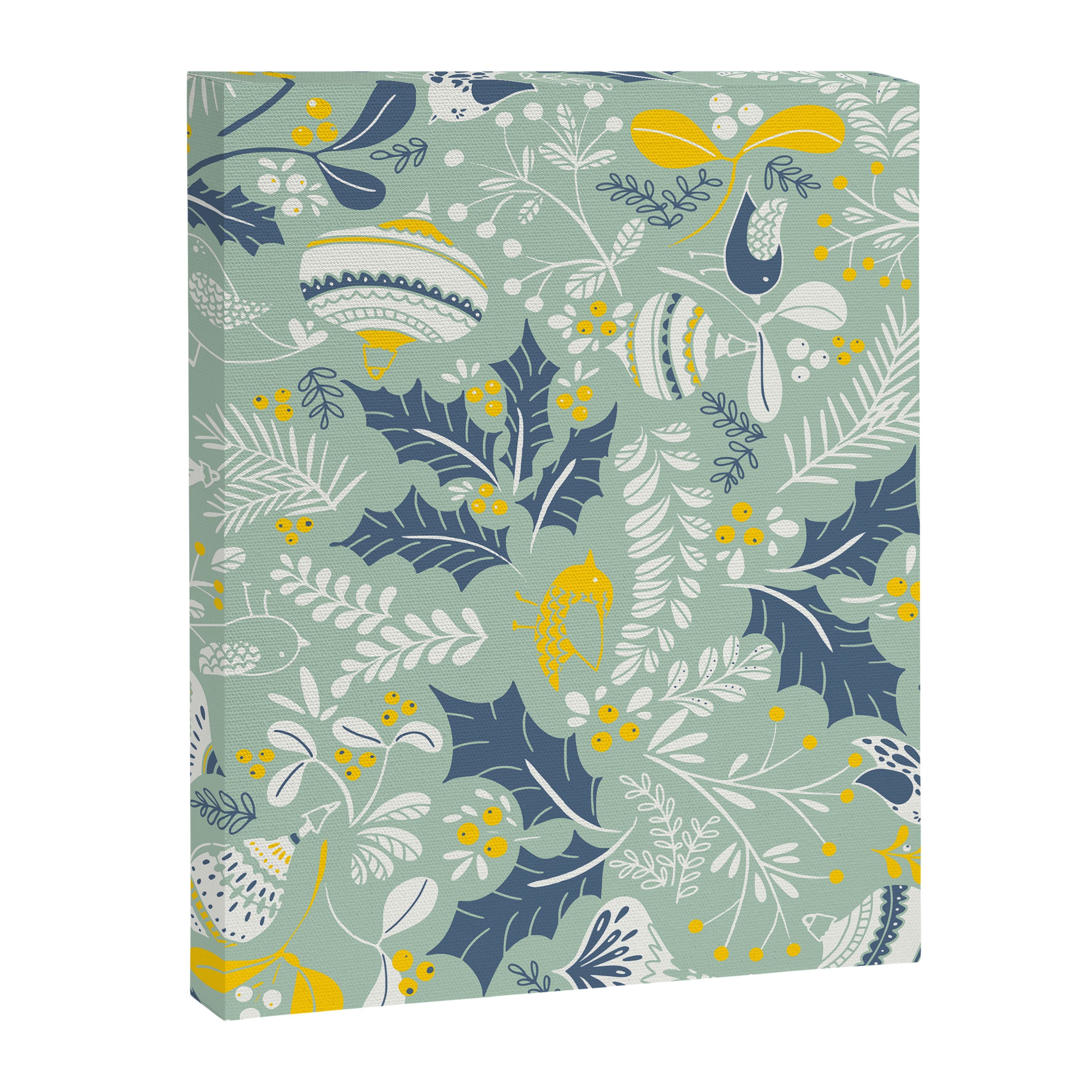 Wonderful ditsy holiday joy mint Canvas Print Gallery Image 6