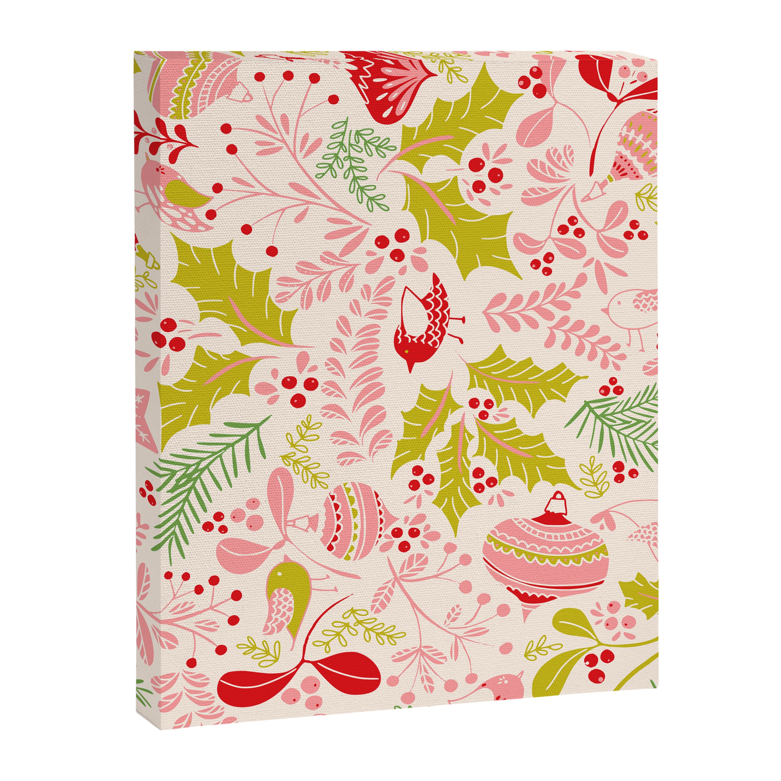 Wonderful ditsy holiday joy pink Canvas Print Gallery Image 6