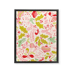 Wonderful ditsy holiday joy pink Framed Canvas Print Gallery Image 6