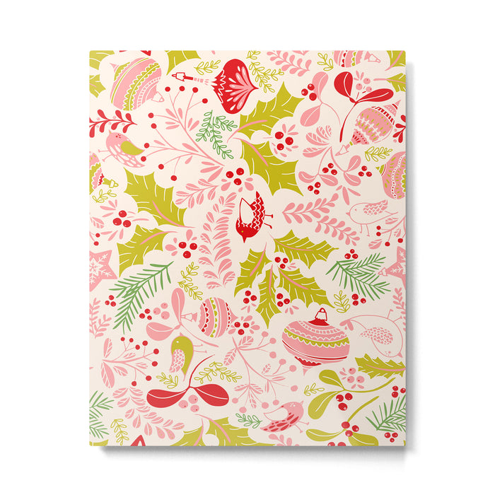 Wonderful ditsy holiday joy pink Metal Print Gallery Image 1