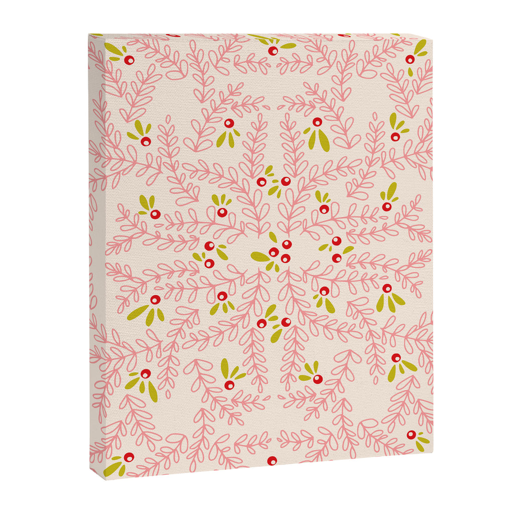Wonderful holiday joy twigs and berrie soft pink Canvas Print Gallery Image 8