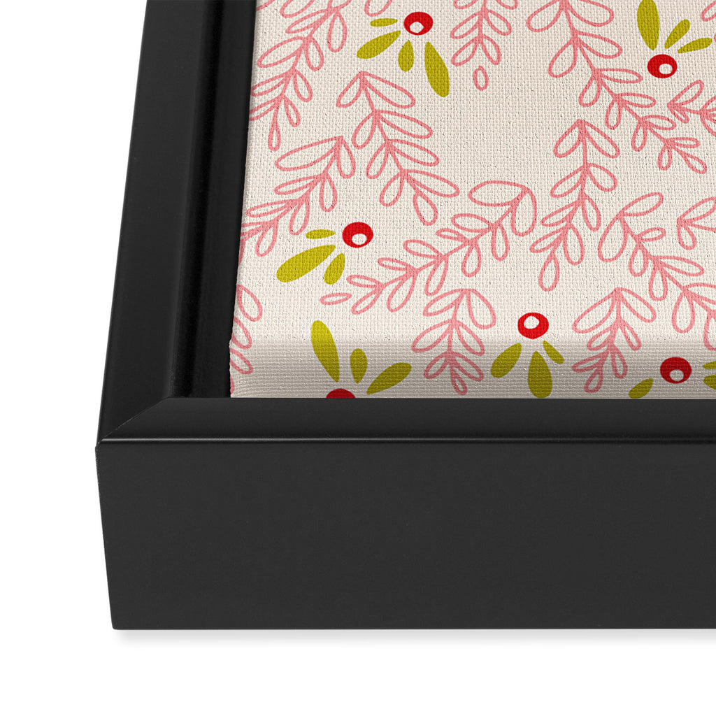 Wonderful holiday joy twigs and berrie soft pink Framed Canvas Print Gallery Image 3