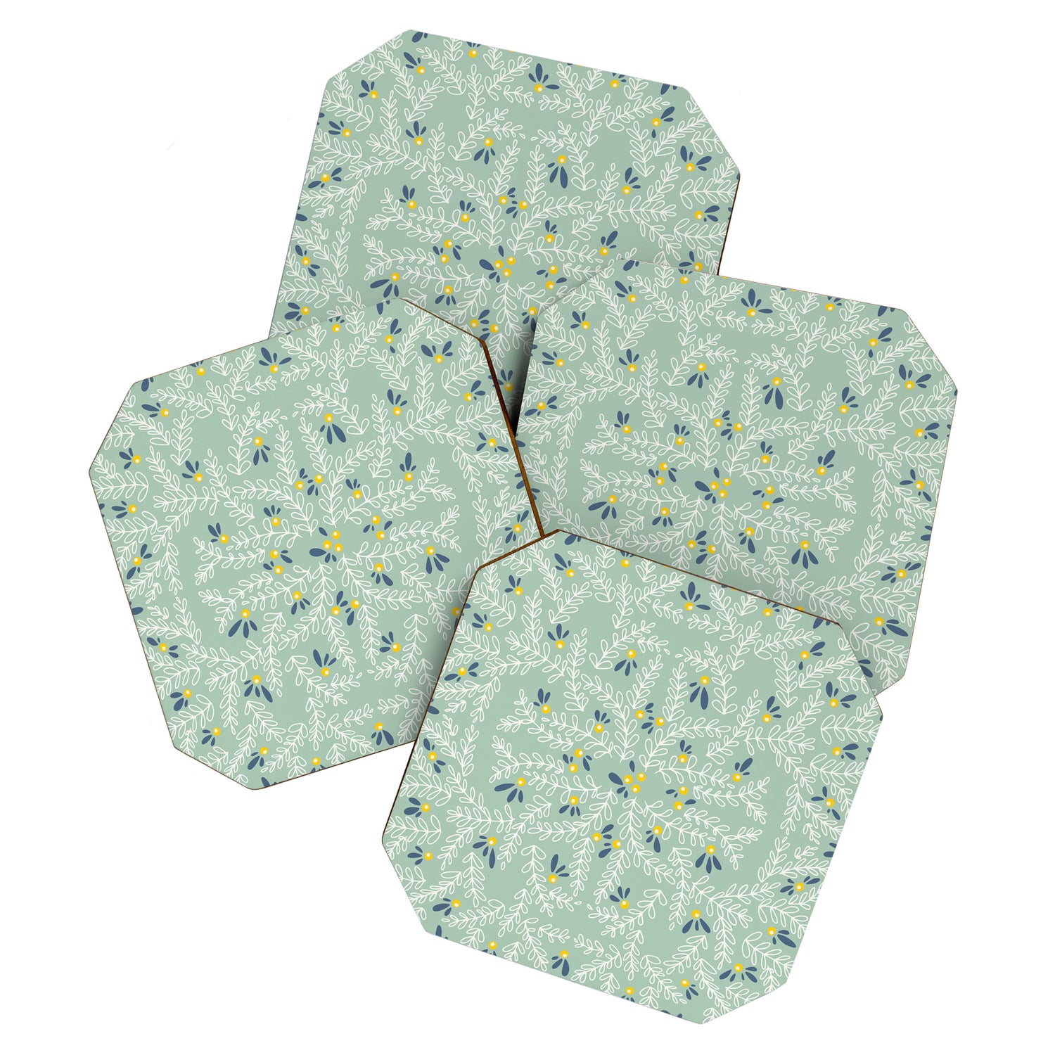 Wonderful holiday joy twigs mint Coaster Gallery Image 1