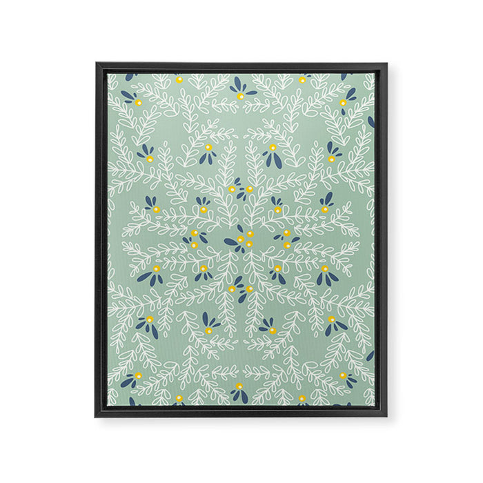 Wonderful holiday joy twigs mint Framed Canvas Print Gallery Image 1