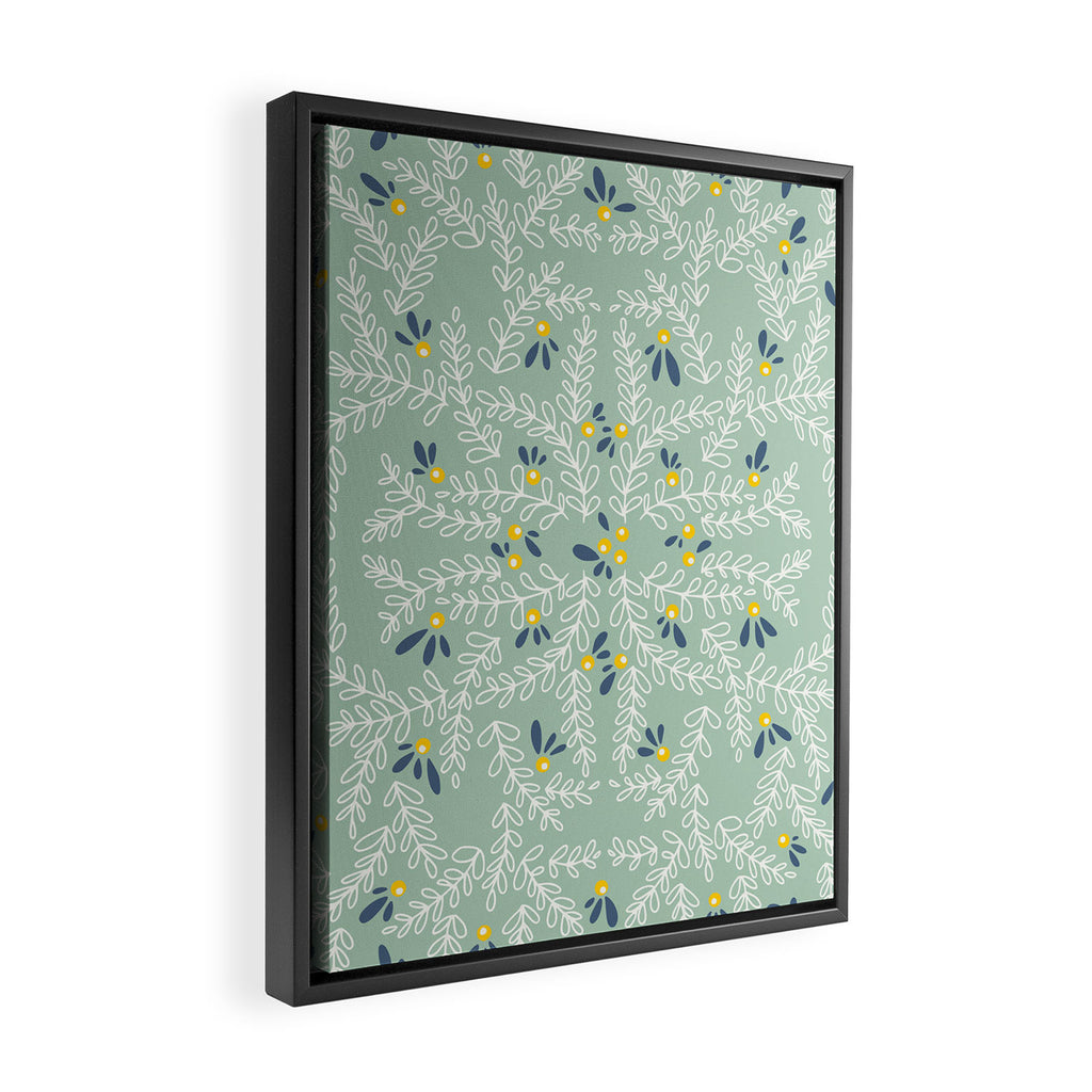 Wonderful holiday joy twigs mint Framed Canvas Print Gallery Image 2