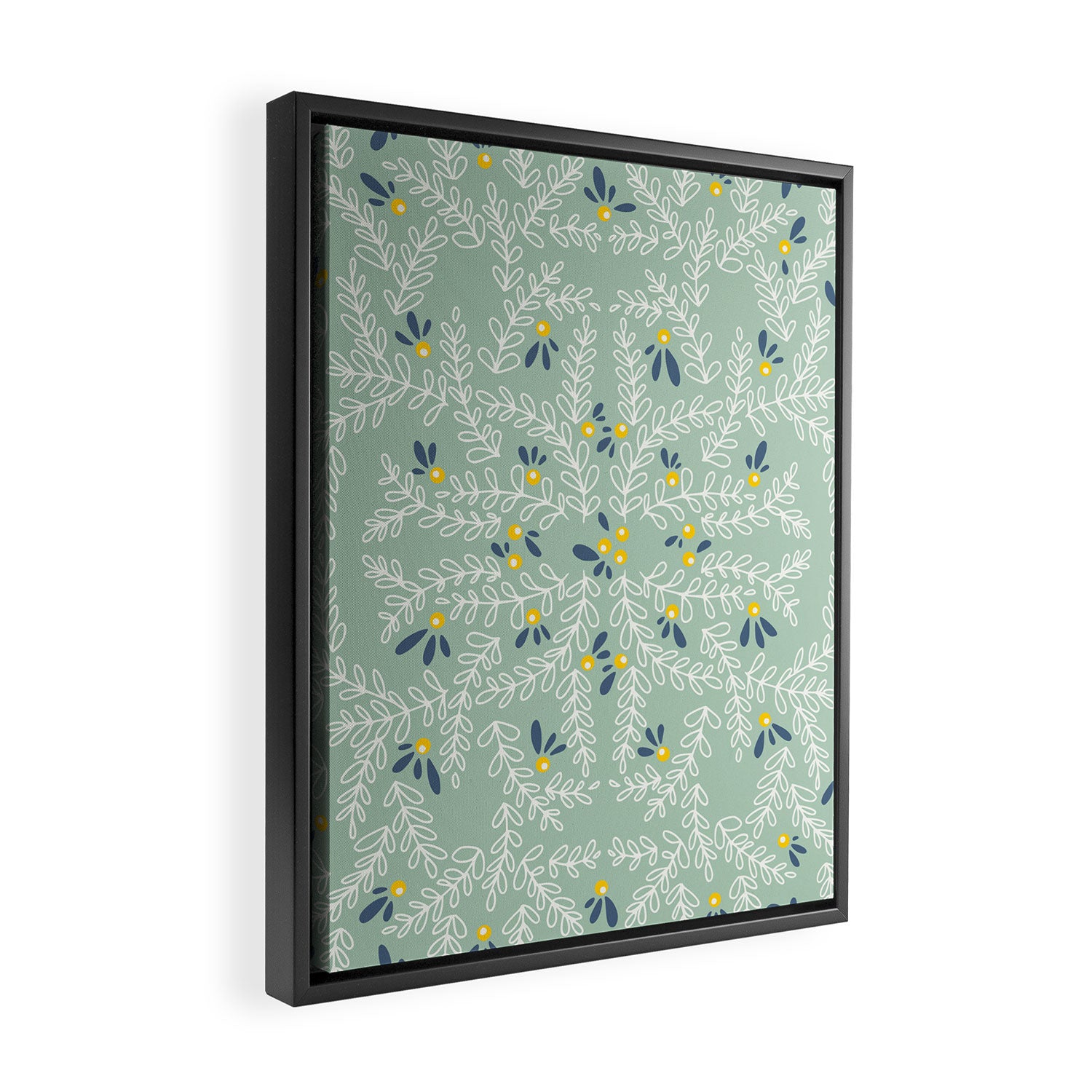 Wonderful holiday joy twigs mint Framed Canvas Print Gallery Image 2