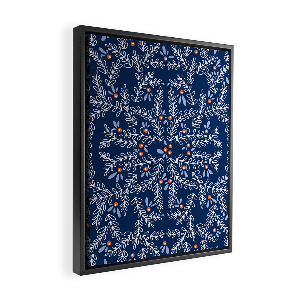 Wonderful twigs blue Framed Canvas Print Gallery Image 2